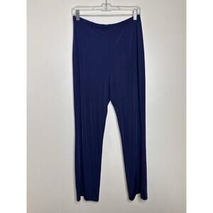 Easywear By Chicos Size 1S US 8 Short Navy Blue Liquid Knit Pants Pull On